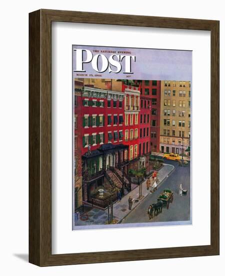 "Gramercy Park," Saturday Evening Post Cover, March 25, 1944-John Falter-Framed Giclee Print