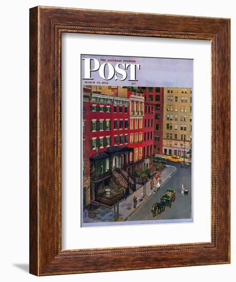 "Gramercy Park," Saturday Evening Post Cover, March 25, 1944-John Falter-Framed Giclee Print