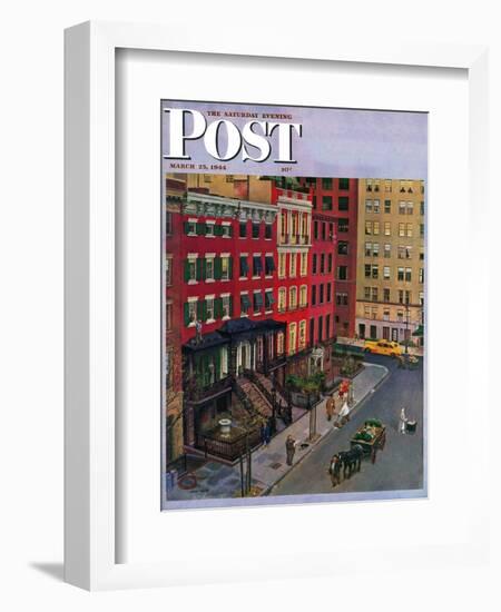 "Gramercy Park," Saturday Evening Post Cover, March 25, 1944-John Falter-Framed Giclee Print