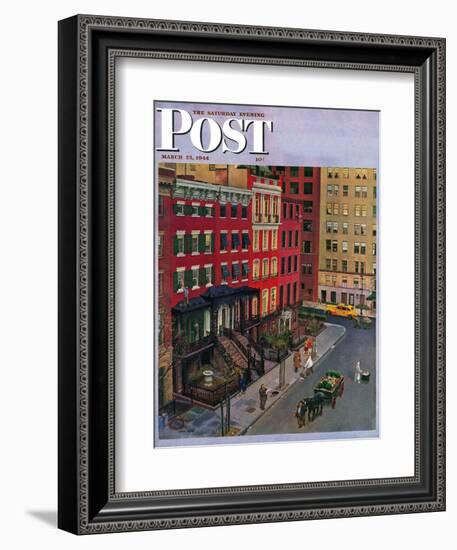 "Gramercy Park," Saturday Evening Post Cover, March 25, 1944-John Falter-Framed Giclee Print