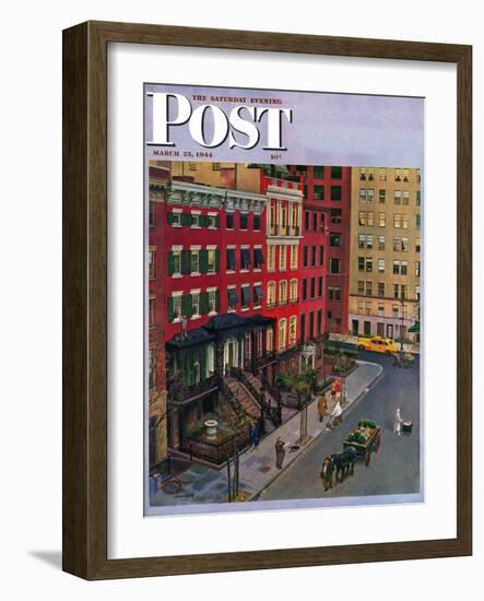 "Gramercy Park," Saturday Evening Post Cover, March 25, 1944-John Falter-Framed Giclee Print