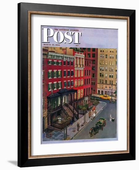 "Gramercy Park," Saturday Evening Post Cover, March 25, 1944-John Falter-Framed Giclee Print