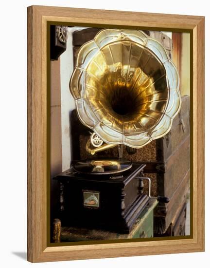 Gramophone, Bazaar Antique Shop, San Miguel de Allende, Mexico-Inger Hogstrom-Framed Premier Image Canvas