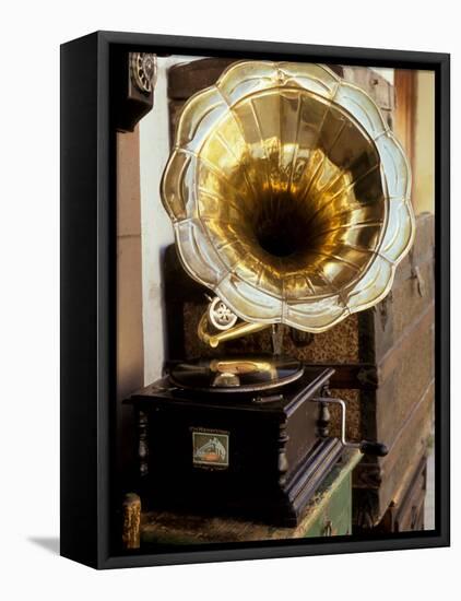 Gramophone, Bazaar Antique Shop, San Miguel de Allende, Mexico-Inger Hogstrom-Framed Premier Image Canvas