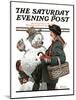 "Gramps and the Snowman" Saturday Evening Post Cover, December 20,1919-Norman Rockwell-Mounted Giclee Print