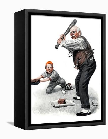 "Gramps at the Plate", August 5,1916-Norman Rockwell-Framed Premier Image Canvas