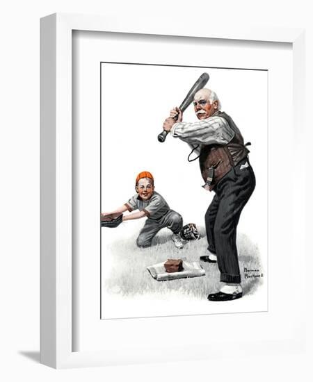 "Gramps at the Plate", August 5,1916-Norman Rockwell-Framed Giclee Print