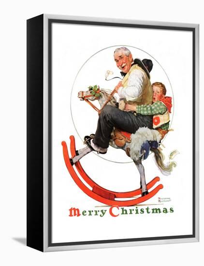 "Gramps on Rocking Horse", December 16,1933-Norman Rockwell-Framed Premier Image Canvas