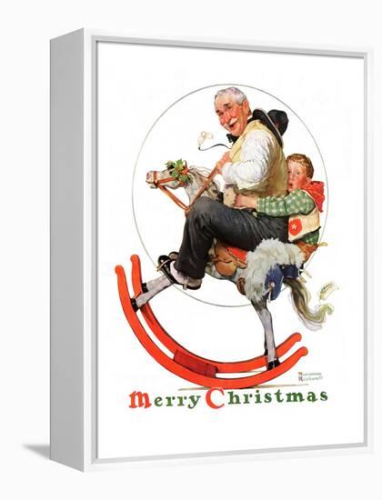 "Gramps on Rocking Horse", December 16,1933-Norman Rockwell-Framed Premier Image Canvas