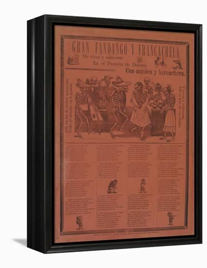 Gran Fandango Y Francachela-Jose Guadalupe Posada-Framed Stretched Canvas