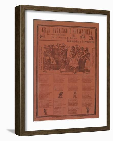 Gran Fandango Y Francachela-Jose Guadalupe Posada-Framed Art Print