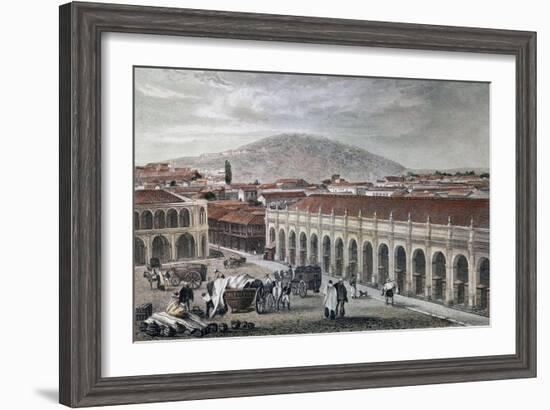 Gran Palacio de Santiago de Chile Antes de La Independencia Del País-Claudio Linati-Framed Giclee Print