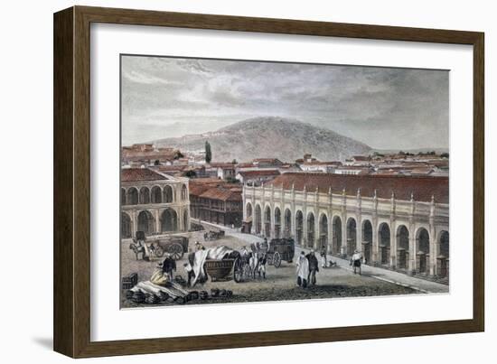 Gran Palacio de Santiago de Chile Antes de La Independencia Del País-Claudio Linati-Framed Giclee Print