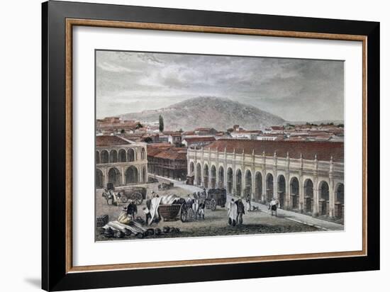 Gran Palacio de Santiago de Chile Antes de La Independencia Del País-Claudio Linati-Framed Giclee Print