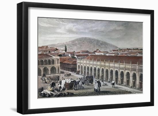 Gran Palacio de Santiago de Chile Antes de La Independencia Del País-Claudio Linati-Framed Giclee Print