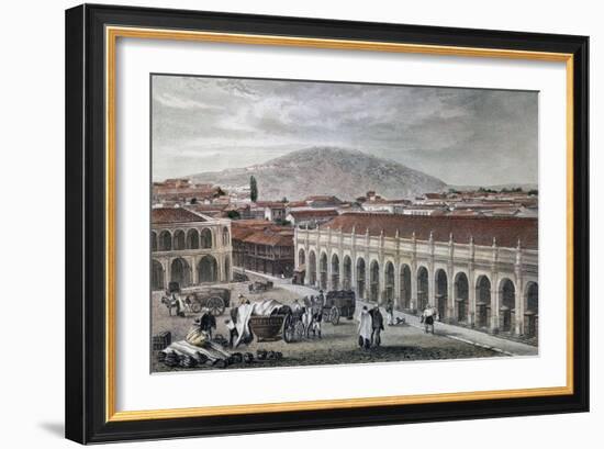 Gran Palacio de Santiago de Chile Antes de La Independencia Del País-Claudio Linati-Framed Giclee Print