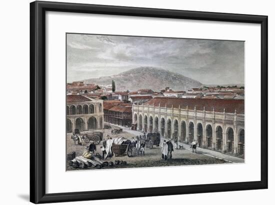 Gran Palacio de Santiago de Chile Antes de La Independencia Del País-Claudio Linati-Framed Giclee Print