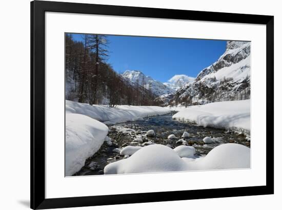 Gran Paradiso national park, Rhemes valley in the winter, Aosta valley, Italy, Europe-ClickAlps-Framed Photographic Print