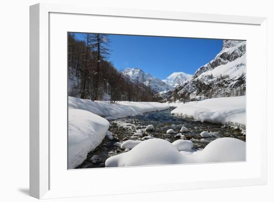 Gran Paradiso national park, Rhemes valley in the winter, Aosta valley, Italy, Europe-ClickAlps-Framed Photographic Print