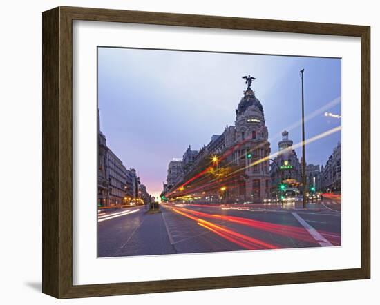 Gran Via and Calle De Alcala, Madrid, Spain, Europe-Angelo Cavalli-Framed Photographic Print