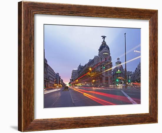 Gran Via and Calle De Alcala, Madrid, Spain, Europe-Angelo Cavalli-Framed Photographic Print