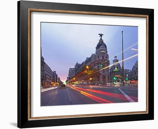 Gran Via and Calle De Alcala, Madrid, Spain, Europe-Angelo Cavalli-Framed Photographic Print