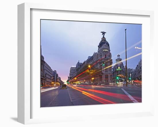 Gran Via and Calle De Alcala, Madrid, Spain, Europe-Angelo Cavalli-Framed Photographic Print