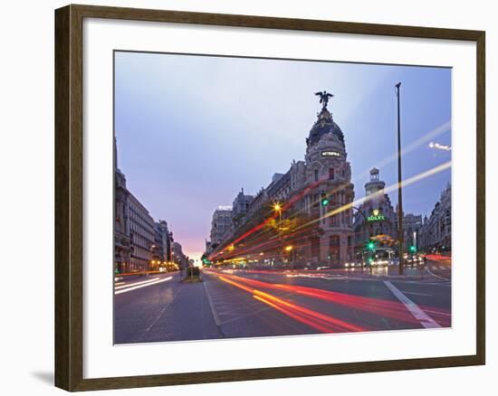 Gran Via and Calle De Alcala, Madrid, Spain, Europe-Angelo Cavalli-Framed Photographic Print