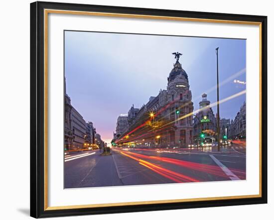 Gran Via and Calle De Alcala, Madrid, Spain, Europe-Angelo Cavalli-Framed Photographic Print