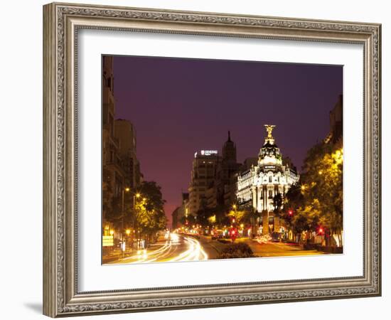 Gran Via and Calle De Alcala, Madrid, Spain, Europe-Angelo Cavalli-Framed Photographic Print