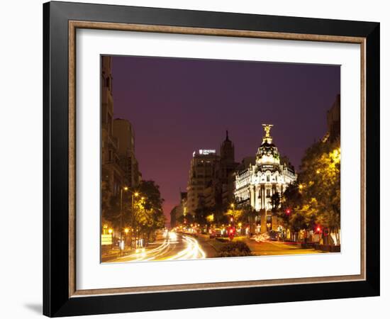 Gran Via and Calle De Alcala, Madrid, Spain, Europe-Angelo Cavalli-Framed Photographic Print