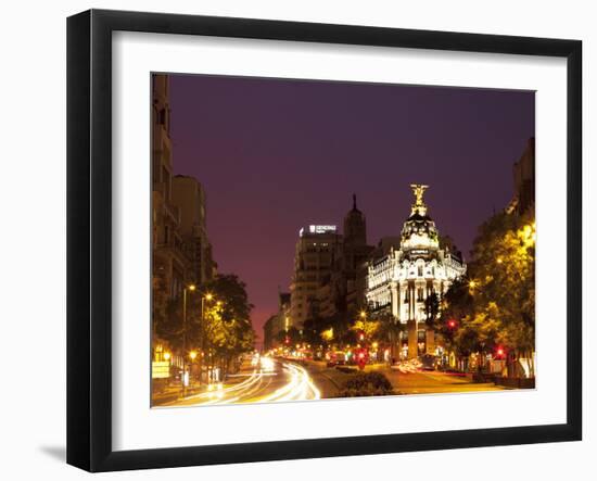 Gran Via and Calle De Alcala, Madrid, Spain, Europe-Angelo Cavalli-Framed Photographic Print