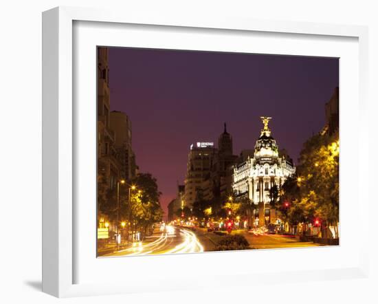 Gran Via and Calle De Alcala, Madrid, Spain, Europe-Angelo Cavalli-Framed Photographic Print