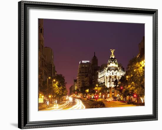 Gran Via and Calle De Alcala, Madrid, Spain, Europe-Angelo Cavalli-Framed Photographic Print