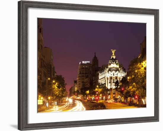 Gran Via and Calle De Alcala, Madrid, Spain, Europe-Angelo Cavalli-Framed Photographic Print