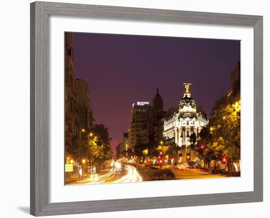 Gran Via and Calle De Alcala, Madrid, Spain, Europe-Angelo Cavalli-Framed Photographic Print