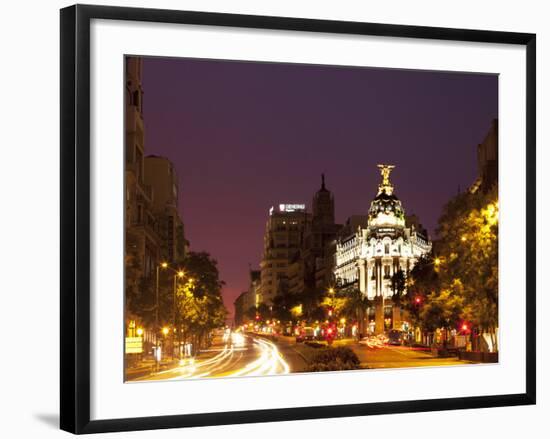 Gran Via and Calle De Alcala, Madrid, Spain, Europe-Angelo Cavalli-Framed Photographic Print