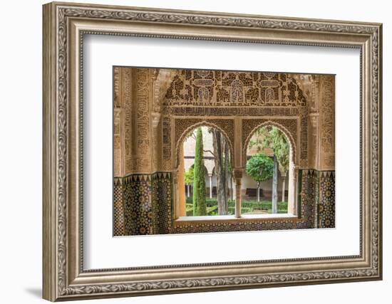 Granada, Spain, Alhambra, Close Up of Architecture in Nasrid Palace-Bill Bachmann-Framed Photographic Print