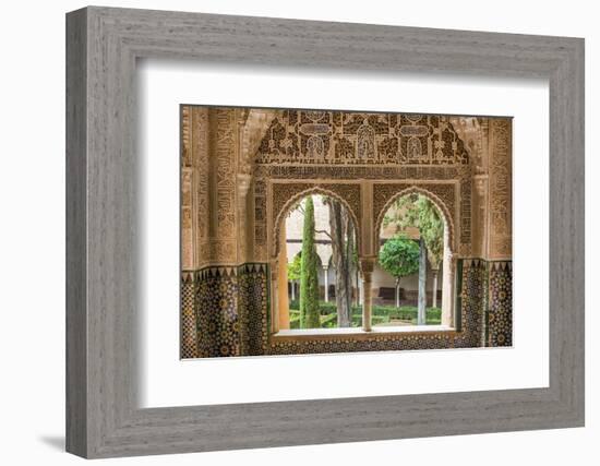 Granada, Spain, Alhambra, Close Up of Architecture in Nasrid Palace-Bill Bachmann-Framed Photographic Print