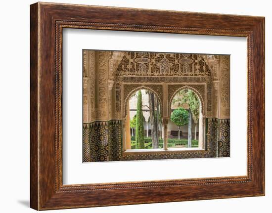 Granada, Spain, Alhambra, Close Up of Architecture in Nasrid Palace-Bill Bachmann-Framed Photographic Print