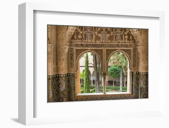 Granada, Spain, Alhambra, Close Up of Architecture in Nasrid Palace-Bill Bachmann-Framed Photographic Print