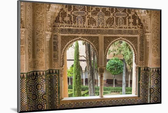 Granada, Spain, Alhambra, Close Up of Architecture in Nasrid Palace-Bill Bachmann-Mounted Photographic Print