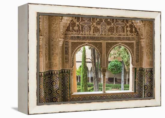 Granada, Spain, Alhambra, Close Up of Architecture in Nasrid Palace-Bill Bachmann-Framed Premier Image Canvas