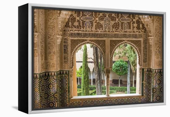 Granada, Spain, Alhambra, Close Up of Architecture in Nasrid Palace-Bill Bachmann-Framed Premier Image Canvas