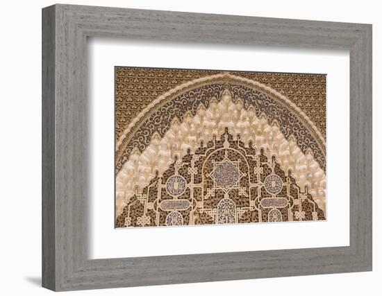 Granada, Spain, Alhambra, Close Up of Architecture in Nasrid Palace-Bill Bachmann-Framed Photographic Print