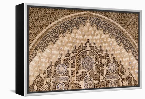Granada, Spain, Alhambra, Close Up of Architecture in Nasrid Palace-Bill Bachmann-Framed Premier Image Canvas