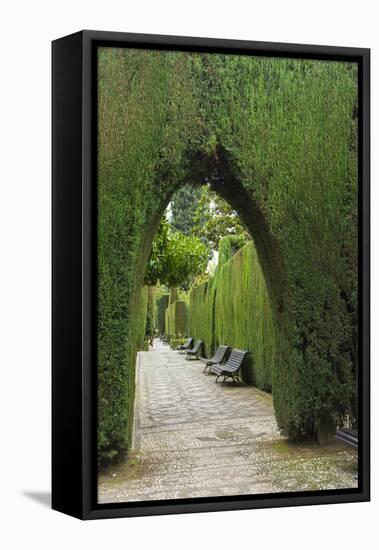 Granada, Spain, Alhambra, Famous Hedges of Gardens of the Generalife-Bill Bachmann-Framed Premier Image Canvas