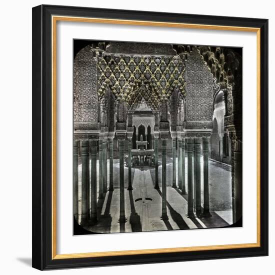 Granada (Spain), Alhambra, Lions Yard Taken of the Escutcheon Room, Circa 1865-Leon, Levy et Fils-Framed Photographic Print