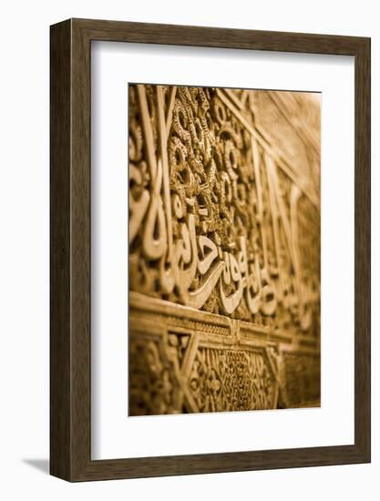 Granada, Spain. Interior Details of the Alhambra Carving-Francesco Riccardo Iacomino-Framed Photographic Print