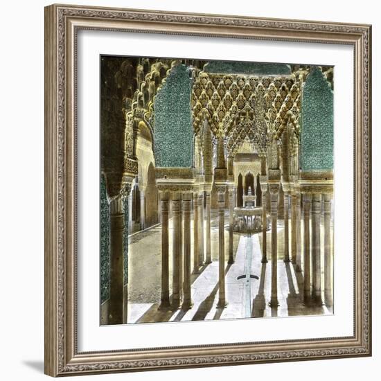 Granada (Spain), the Alhambra, the Court of the Lions Seen from the Hall of Escutcheons-Leon, Levy et Fils-Framed Photographic Print